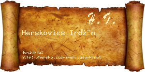Herskovics Irén névjegykártya